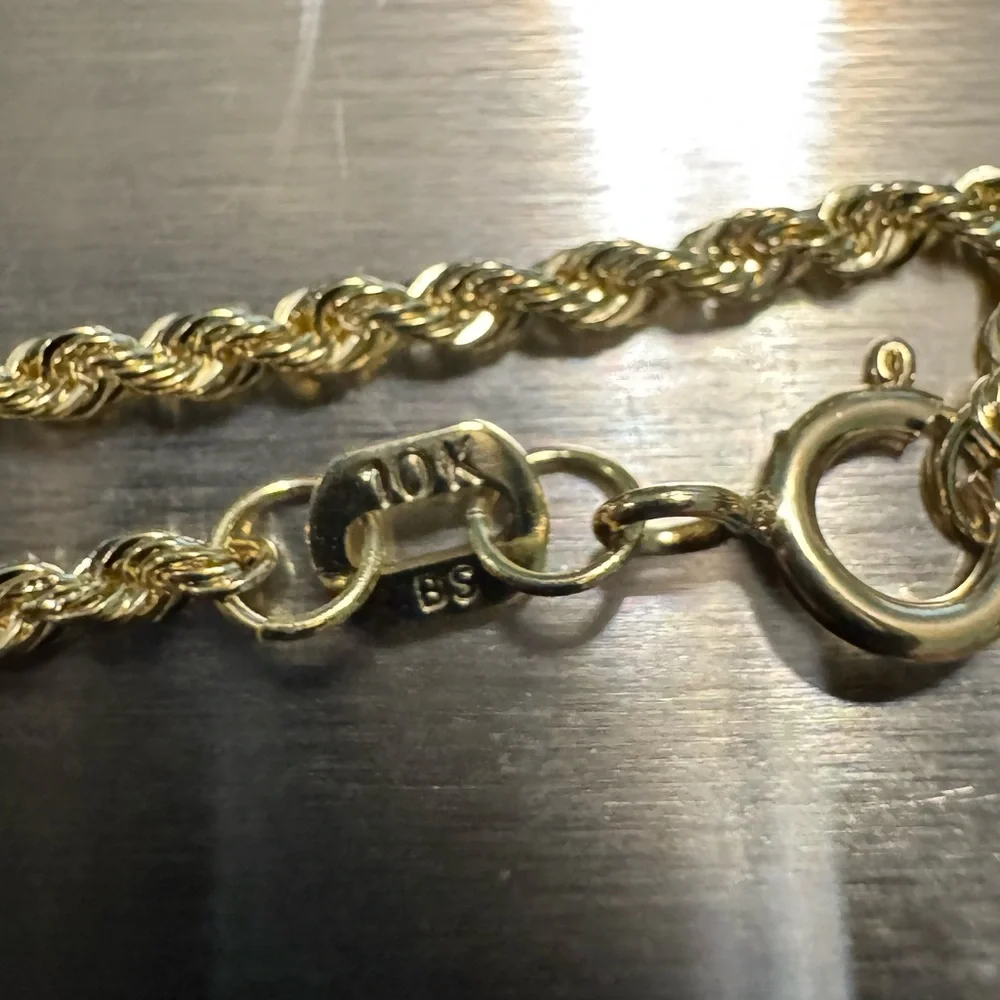 10k Gold Classic Rope Chain Bracelet - Women Jewelry